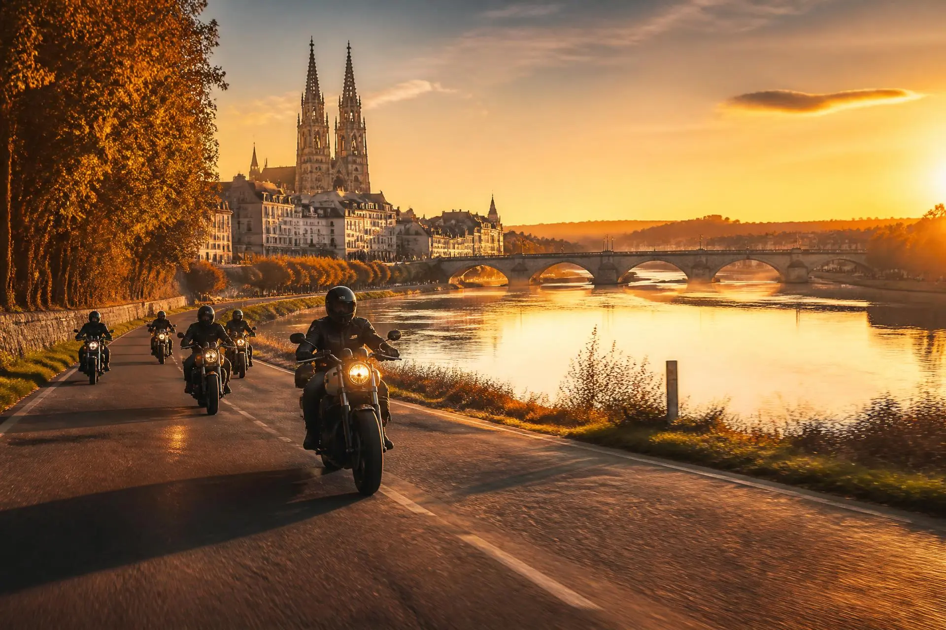 Motards sur les bords de Loire